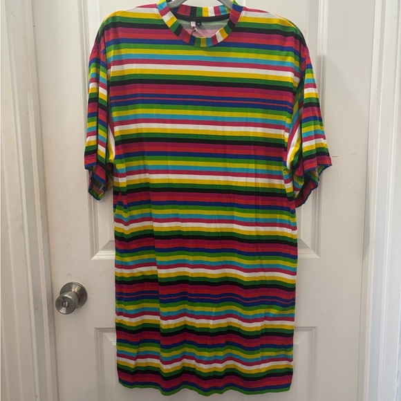 Bruce Glen Colorful Striped T-Shirt Dress sz S - Picture 1 of 8